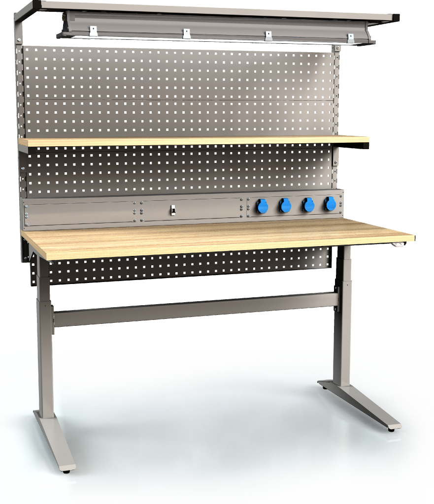 Electrically controlled workbench ALNAK - board -  660 - 1310 x 1500 x 700